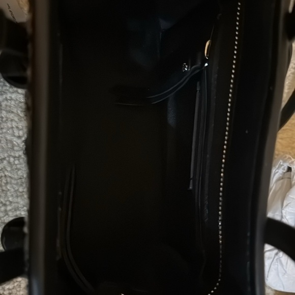 NWT Gianni Chiarini tweed small tote in black/tan, detachable adjustable strap - Picture 8 of 10